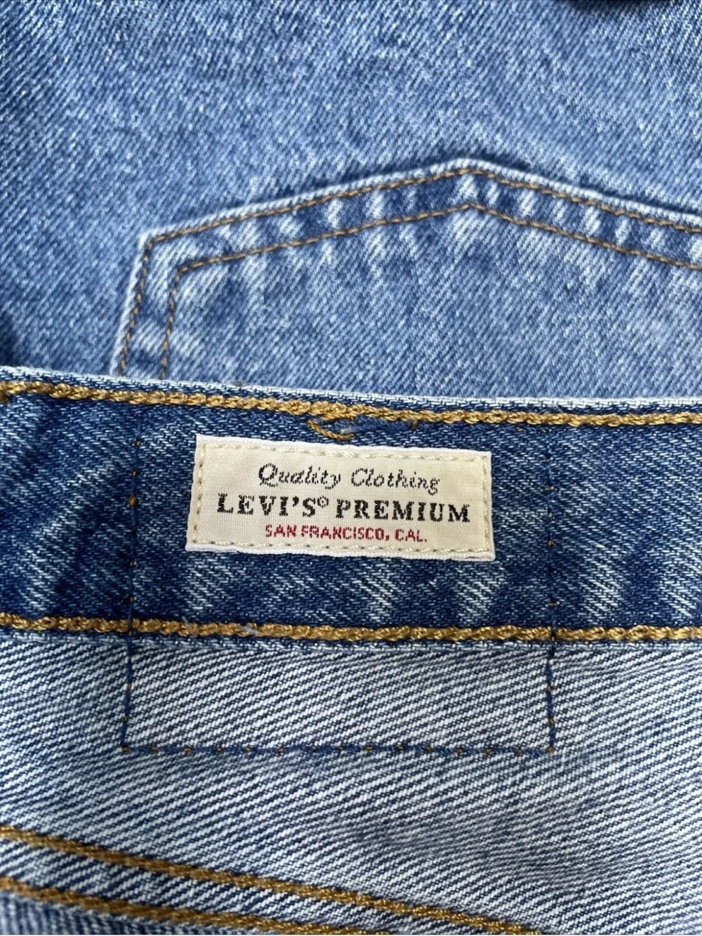 Levis 501 Premium Denim Jean Shorts Cut Off High Rise Size 30 Button Fly
